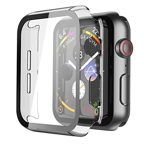 Offerta a tempo: Misxi [2 Pezzi] Trasparente Cover Con Vetro Temperato per Apple Watch SE3/SE2/SE/Serie 6/Serie 5/Serie 4 40mm, Custodia Rigida Protezione Totale Ultra Sottile HD Clear Pellicola Protettiva Per iWatch - 0.00% da 10.99 € a 10.99 €