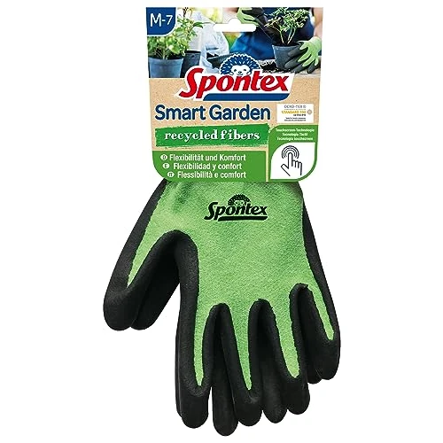 Oferta limitada: Spontex Smart Garden - Guantes de jardinería compatibles con pantallas táctiles, fabricadas con botellas de PET recicladas con revestimiento de nitrilo, talla M, 1 par de 8.82 € a 8.82 € (ahorro 0.00%)