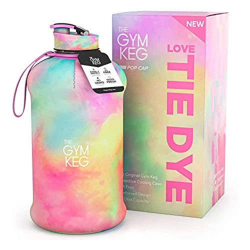 The Gym Keg Borraccia Palestra 2.2L con Custodia e Manico Bottiglia Acqua Borraccia Sportiva Riutilizzabile Fitness Workout Yoga Ecologica Senza BPA