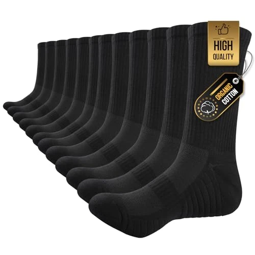 Offerta a tempo: TANSTC Calzini Uomo Invernali 39-42, Cotone Calzini Termici Donna Per Trekking Sportivi Running Calcio Ciclismo Lavoro Corsa, Traspirante Confortevole Calzini Spugna, Regali Natale, Nero 6 Paia - 13% da 22.99 € a 19.99 €