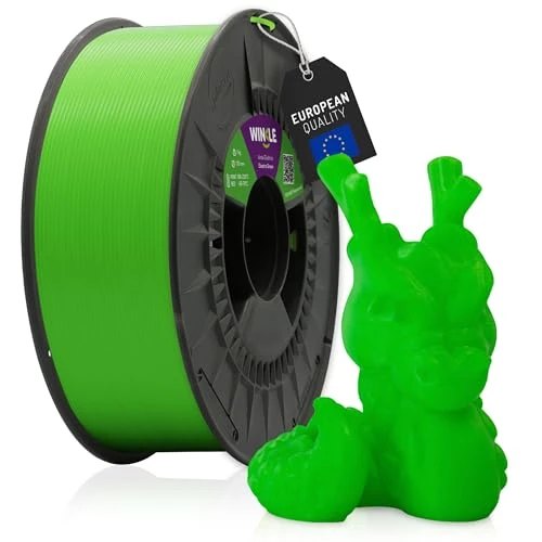 WINKLE Filament PLA HD Fluorescencyjny Zielony Elektryczny do Drukarki 3D, 1,75 mm, 300 g, Dokładność Wymiarowa, Wygląd Fluoru