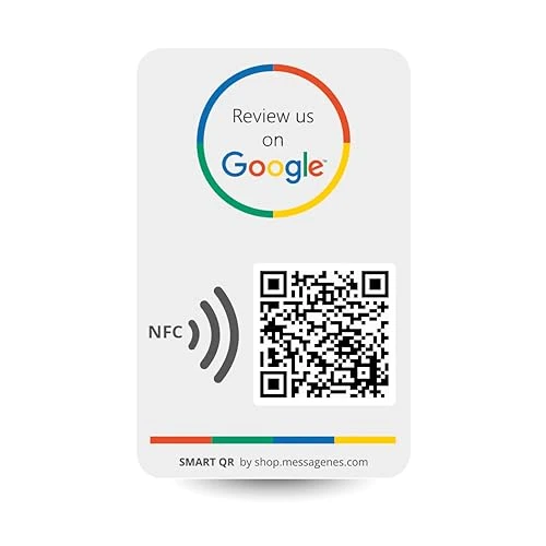 Tijdelijke aanbieding: 1 x Google QR en NFC-sticker. Beoordelingen in 1 klik. Meer en betere beoordelingen op Google van je bedrijf. Met dynamische QR-herbruikbaar. Plak op muur, toonbank, bedrijfsvenster of bedrijfsvenster van 21.59 € naar 21.59 € (0.00%