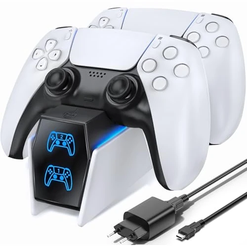 Oferta limitada: Cargador Mando PS5 con EU-Adaptador, 2H Rápido Base Carga Mando PS5, Accesorios PS5 para Estación de Carga PS5 de 22.99 € a 22.99 € (ahorro 0.00%)
