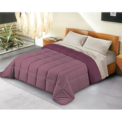 Offerta a tempo: Banzaii Trapunta Invernale in Ecopiuma Double Face Super Soft Una Piazza Singolo 170x260 cm Rosa/Lavanda - 0.00% da 49.99 € a 49.99 €