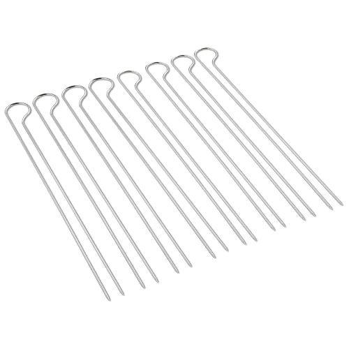 Weber Set de Pinchos Dobles, 30 cm de Largo, 8 Unidades, Ideal para Sujetar camarones, Verduras o Carne, fácil Vuelta de los Alimentos en la Parrilla, Apto para lavavajillas - Plata (6320)
