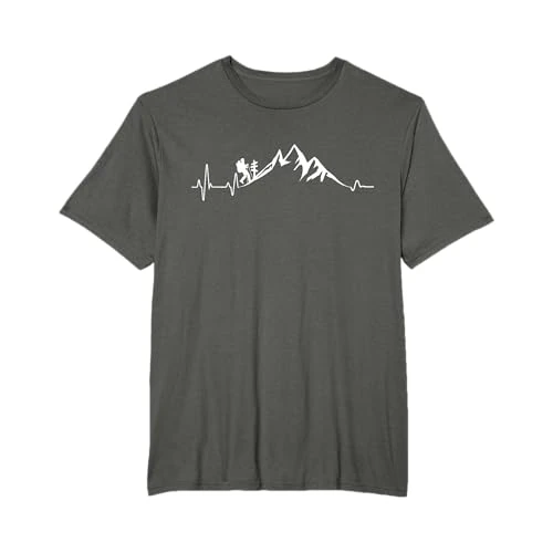 Offerta a tempo: Montagne Battito Cardiaco Trekking Escursionismo Montagne Maglietta - 15% da 19.49 € a 16.49 €