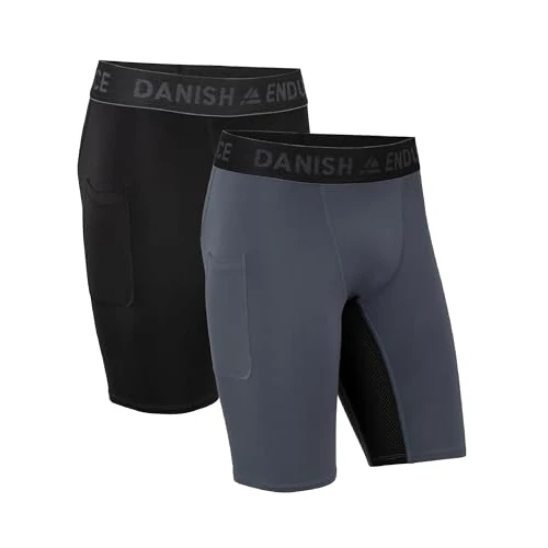 Oferta limitada: DANISH ENDURANCE 2 Pack Mallas Cortas Hombre, Pantalones Cortos de Compresión Running, con Bolsillo, Multicolor (1x Gris, 1x Negro), XL de 47.95 € a 42.95 € (ahorro 10%)