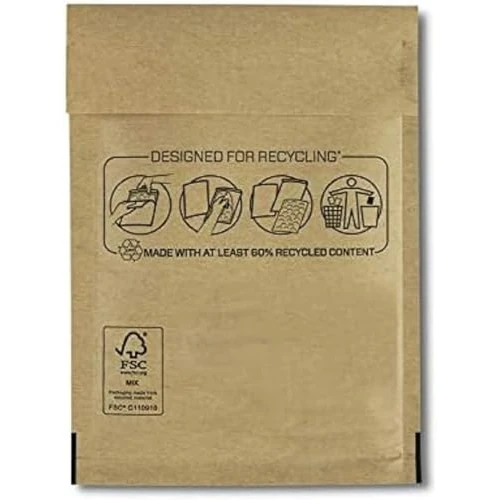 Bankers Box - Padded Bubble Bags and Envelopes for Protection and Safety in Shipping and Transportation, Self-Adhesive Closure, Eco-friendly, Brown color, 10 Units, 180x160 mm (CD)