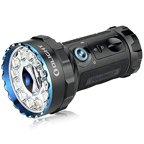 Offerta a tempo: OLIGHT Marauder 2 Torcia Professionale 14,000 Lumen Ricaricabile USB Torce Super LED Potenza Alta, Flashlight Elettrica Impermeabile IPX8,7 Modalità Illuminosa per Campeggio Trekking Emergenza - 35% da 395.95 € a 257.37 €