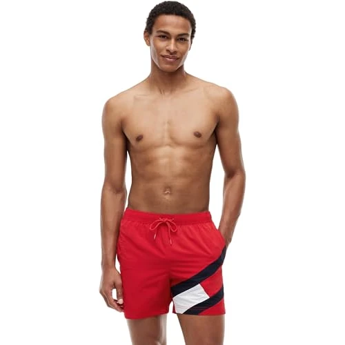 Offerta a tempo: Tommy Hilfiger Pantaloncino da Bagno Uomo SF Medium Drawstring Lunghezza Media, Rosso (Primary Red), M - 30% da 40.19 € a 28.07 €