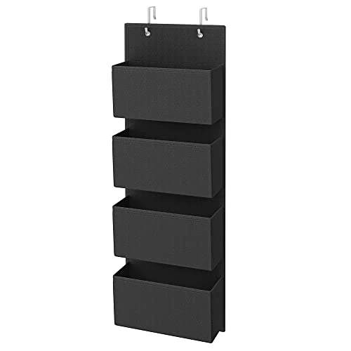 Offerta a tempo: SONGMICS Organizer da Porta, Organizer Armadio da Appendere Dietro Porta, Portaoggetti con 4 Tasche, per Camera da Letto, Bagno, Dispensa, Cucina, 12 x 33,5 x 100 cm, Nero Inchiostro RDH004B01 - 48% da 23.99 € a 12.59 €