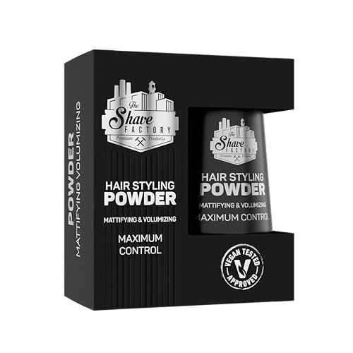 The Shave Factory Hair Styling Powder - Mattifying & Volumizing voor ongeëvenaarde Textuur, Volume en Matte Afwerking - Perfect voor Elke Look en Haartype 20g (1 Stuk, Classic)