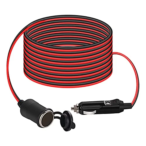 Thlevel 4 Metri Cavo di Prolunga 20AWG Presa Accendisigari Adattatore 12V Spinotto Maschio Auto con 10A Fusibile per Caravan Camper Frigo Aspirapolvere