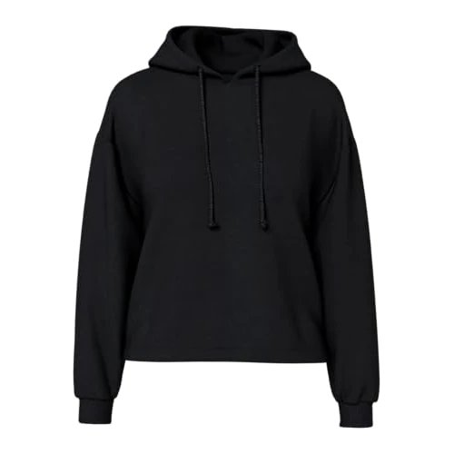 Limited-time offer: PIECES Womens Pcchilli Ls Hoodie D2d Sweatshirt, Black, XS UK from 22.00 £ to 18.00 £ (save 18%)