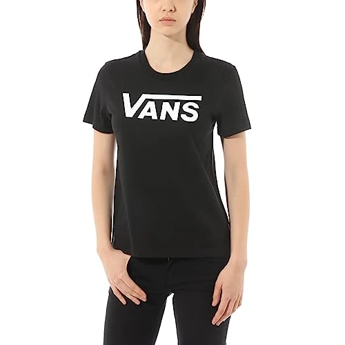 Offerta a tempo: Vans Maglietta Flying V Crew T-Shirt Donna, Nero (Black) — 37% da 28,00 € a 17,70 €
