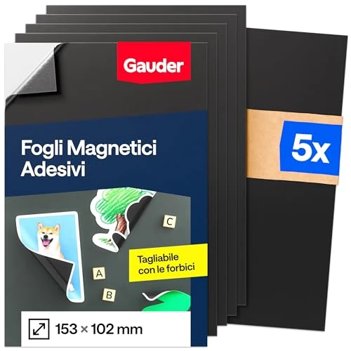 Tijdelijke aanbieding: GAUDER Zelfklevende Magnetfolie - Op maat te snijden magneetfolie voor foto’s, knutselen & borden - Zwarte magneetvellen voor thuis, school & kantoor (5 stuks - 153 x 102 mm) van 8.99 € naar 8.99 € (0.00% korting)