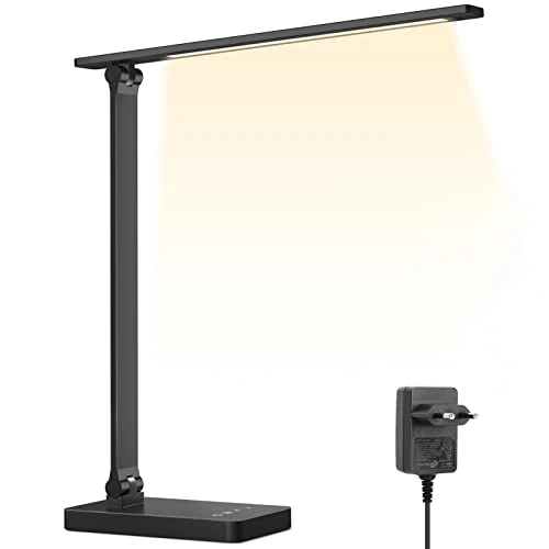 Offerta a tempo: Lepro Lampada da Tavolo LED 750LM Dimmerabile Luce Lettura,Nero | 5 colori*5 livelli luminosità, protezione occhi, perfetta per comodino, bambini e ufficio,lampada da scrivania - 0.00% da 37.39 € a 37.39 €