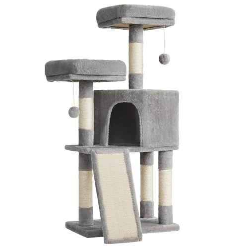 Feandrea Árbol de Gatos, Torre para Gatos, 115 cm, Gris Glaro PCT141W01