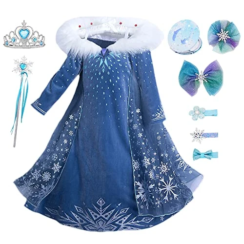 Oferta ograniczona: Dziewczyny Frozen Dress Elsa Księżniczka Elsa Sukienka z peleryną Długa sukienka Kostium na imprezę Kostium Księżniczka Kostium Ceremonia Imprezowa Halloween Boże Narodzenie 3-9 lat, z 28.79 EUR na 23.44 EUR (znizka 19%)