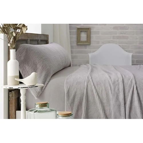 Burrito Blanco | Bettwäsche aus Coralina, 965 Grau, 135 cm Bett | (+ verfügbare Größen) | Winter-Bettwäsche | Design 965 | Grau