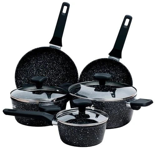 Offerta a tempo: La Moustache - Set di Pentole e Padelle in Alluminio, 8 Pezzi (Onix) - 0.00% da 62.70 € a 62.70 €