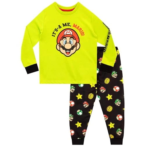 Offerta a tempo: Super Mario Pigiama Bambino Pigiami Ragazzo Mario E Luigi | Pigiama Invernale Ragazzo Gaming Multicolore 8-9 Anni - 38% da 23.99 € a 14.99 €