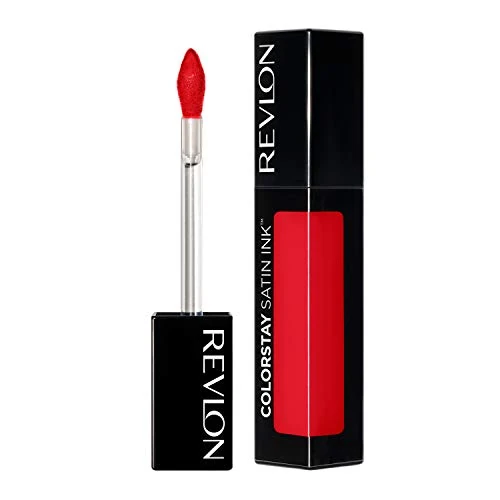 Revlon Colorstay Satijnen inkt, rode lippenstift op basis van zwarte bessenzaadolie, lange houdbaarheid N015 Fire & Ice
