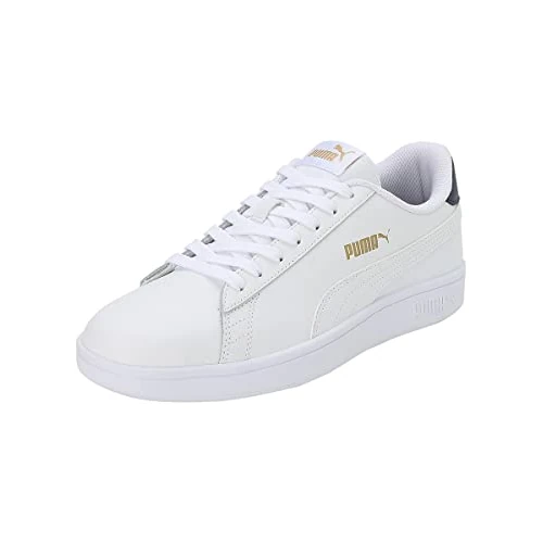 Zeitlich begrenztes Angebot: PUMA Unisex Puma Smash v2 L Low-Top, Puma White-Puma White-Peacoat-Puma Team Gold, 42 EU von 41.32 € auf 20.99 € (49.2% Rabatt)
