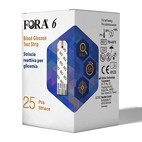 Begrenztes Angebot: Glykemia FORA6 Teststreifen - Box 25 Streifen in Folie von 17.00 EUR auf 17.00 EUR (Rabatt 0%)