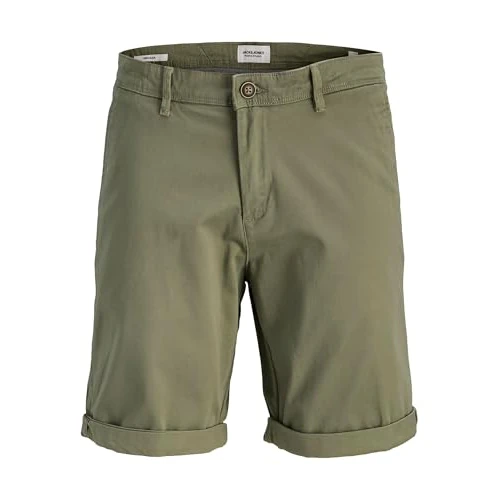 JACK & JONES Pantaloni Corti Uomo Vita Media Pantaloni Chino Bermuda Regular Fit, Colore:Verde, Taglia:S
