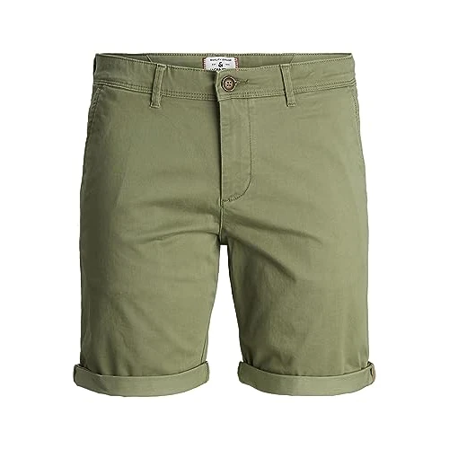 Offerta a tempo: JACK & JONES Pantaloni Corti Uomo Vita Media Pantaloni Chino Bermuda Regular Fit, Colore:Verde, Taglia:M - 25% da 34.99 € a 26.30 €