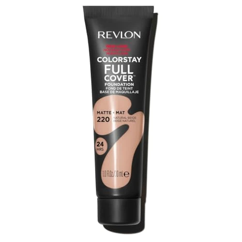 Offre limitée : Revlon ColorStay Full Cover - Fond de Teint Couvrant Imperfections - Maquillage Teint - Couvrance optimale et fini mat - Résite à Toutes Épreuves - Effet Seconde Peau - 30ml - N220 Natural Beige de 16.90 EUR à 12.11 EUR (remise 28%)