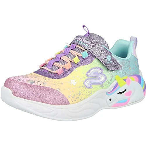 Limitiertes Angebot: Skechers Mädchen Unicorn Dreams Sneaker, Purple Textile Multi Trim, 29 EU von 39.95 EUR auf 39.95 EUR (Spare 0%)