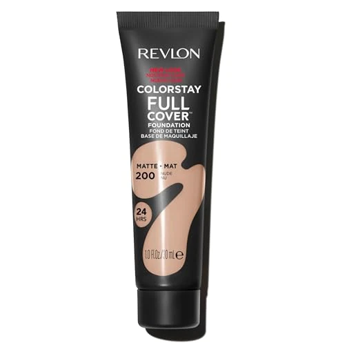Offerta a tempo: Revlon ColorStay Full Cover Foundation, Fondotinta Liquido, Per Pelli Normali E Secche, Copertura Totale E Finitura Opaca, Durata Fino A 24 Ore, 200 Nude - 30ml - 41% da 16.90 € a 10.00 €