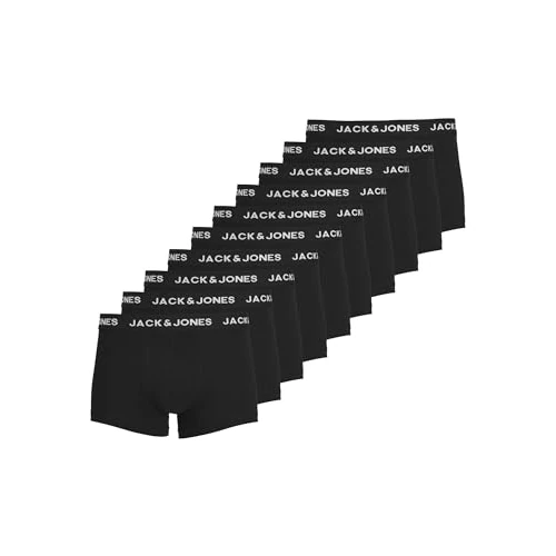 JACK & JONES Jacsolid Trunks 10 Packs, Boxer Uomo, Nero, M