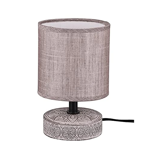 Tijdelijke aanbieding: Marie tafellamp van keramiek, versierd met grijze lampenkap H. 20,5 cm (bruin) van 18.99 € naar 14.23 € (25% korting)
