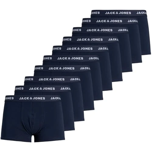 Offerta a tempo: JACK & JONES Jacsolid Trunks 10 Packs, Boxer Uomo, Blu Scuro, XL - 42% da 74.99 € a 43.30 €