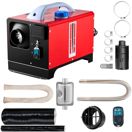 Offerta a tempo: VEVOR 12V 8KW Riscaldatore ad‘Aria Diesel, Riscaldamento da Parcheggio con LCD, Riscaldatore All in One (Rosso, 8KW(Uscita d'Aria Singola)) - 23% da 96.90 € a 74.32 €