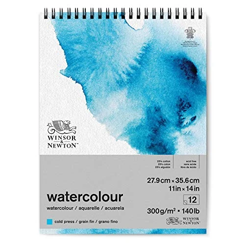 Oferta limitada: Winsor & Newton Papel de Acuarela Clásico, Grano Fino, 300gr, Mezcla de 25% Algodón y Fibras de Celulosa, Blanco Natural, Libre de Ácidos, 27,9 x 35,6cm, Bloc en Espiral, 12 Hojas de 10.60 EUR a 10.60 EUR (ahorro 0%)