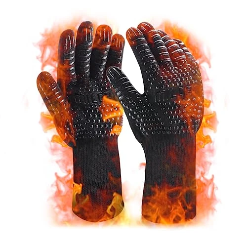 Offre limitee: MILcea Gants de Barbecue - Gants de Cuisine résistants à la Chaleur - Gants de Cuisine pour Cuisine et Barbecue - Soudage (Noir) de 8.99 EUR a 8.99 EUR (economie 0%)