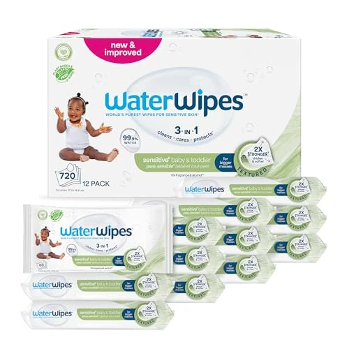 Limited-time offer: WaterWipes Sensitive+ Baby & Toddler Wipes, 99.9% Water, Unscented, 12 Pack from 30.99 £ to 26.00 £ (save 16%)