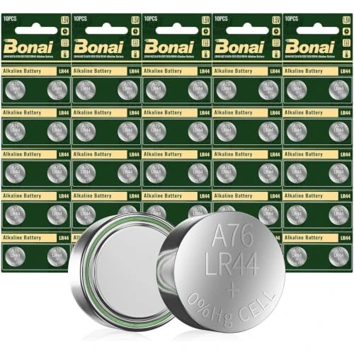 Offerta a tempo: BONAI Batterie LR44 1,5V Alcaline 50 Pezzi Pile LR44 AG13 Alta Durata per Giocattoli Calcolatrici e Orologi Compatibili con 357 A76 L1154F - 5% da 9.99 € a 9.49 €