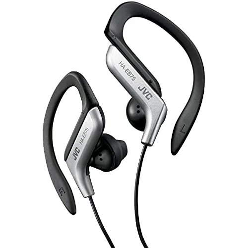 JVC, Ecouteurs Clip Oreille Sport réglable pour Un Ajustement Parfait, HA-EB75-SN-U (Gris)
