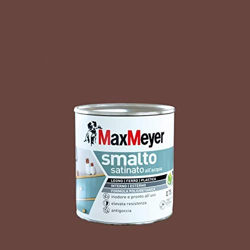 Maxmeyer Smalto All'Acqua Poliuretanico Satinato Cioccolato 0,75 L
