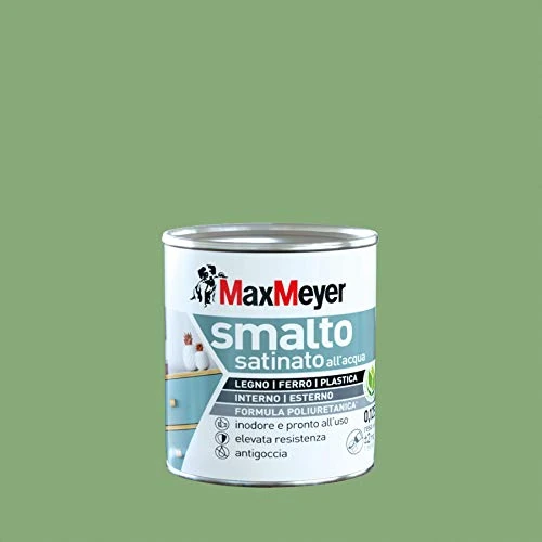 Offerta a tempo: Maxmeyer Smalto All'Acqua Poliuretanico Satinato Verde Cina 0,125 L - 53% da 14.95 € a 6.99 €
