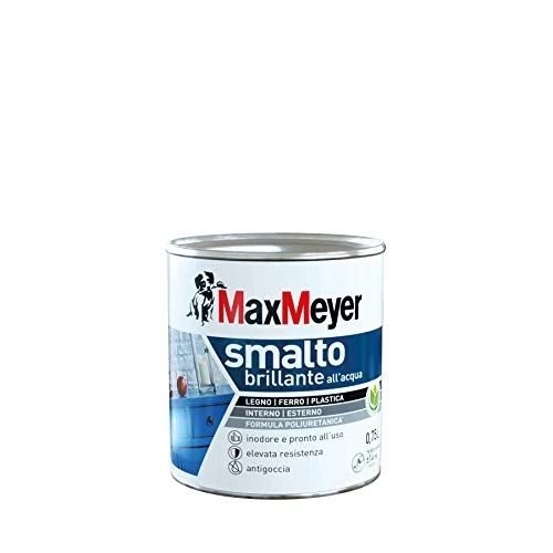 Maxmeyer Smalto All'Acqua Poliuretanico Brillante Bianco 0,75 L