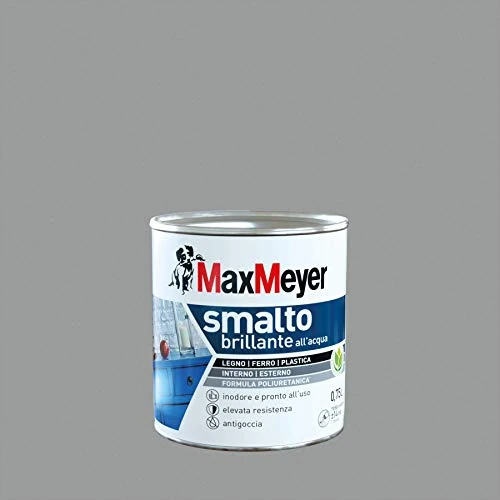 Maxmeyer Vernis à l'eau Polyurethane Brillant Gris pierre 0,75 L