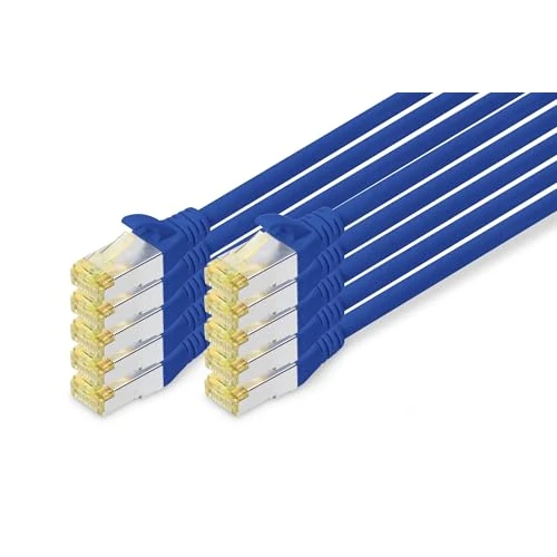 Limited-time offer: DIGITUS LAN Cable Cat 6A – 2 m – 10 pcs – S/FTP Shielded – 10 Gbps – 500 MHz – PoE++ – AWG 26/7 – LSZH – RJ45 Network Cable – Compatible with Cat6 and Cat7 – Blue from 23.45 £ to 23.45 £ (save 0.00%)