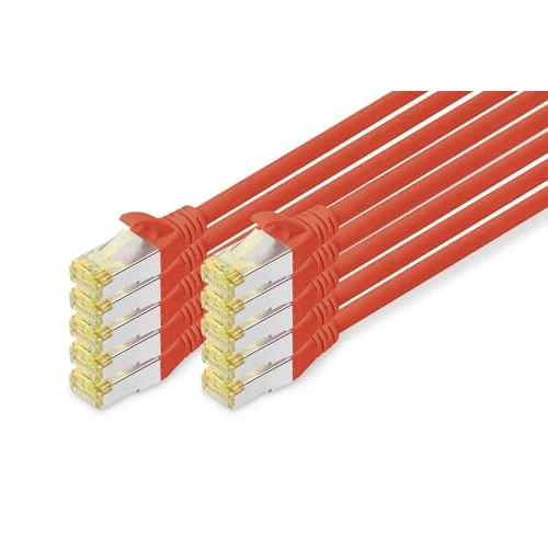 Limited offer: DIGITUS LAN cable Cat 6A - 2m - 10 pieces - RJ45 network cable - S / FTP shielded - Compatible with Cat-6 & Cat-7 - Red from 33.90 EUR to 20.13 EUR (save 41%)
