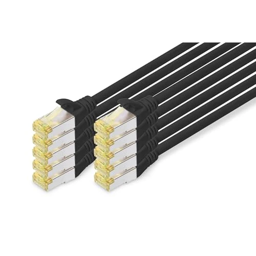Offerta a tempo: DIGITUS Cavo LAN Cat 6A - 5m - 10 pezzi - Cavo di rete RJ45 - S/FTP schermato - Compatibile con Cat6 e Cat7 - Nero - 23% da 66.90 € a 51.19 €
